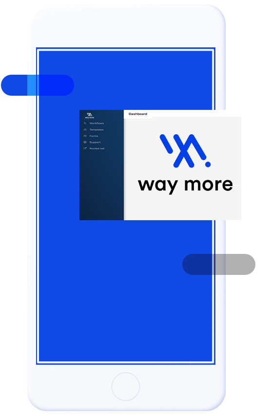 Image of a smartphone using the WayMore marketing automation platform