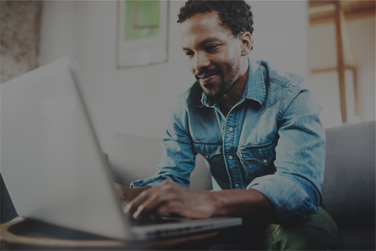 Man using his laptop