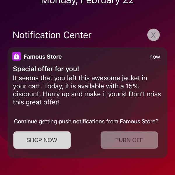 Push Notification Notice